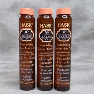 (X3) HASK Coconut Oil Nourishing Shine Hair Oil 5/8 oz Minis